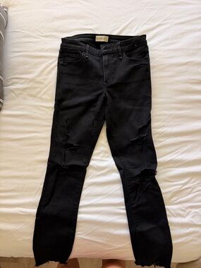 Abercrombie & Fitch Black Distressed Jeans